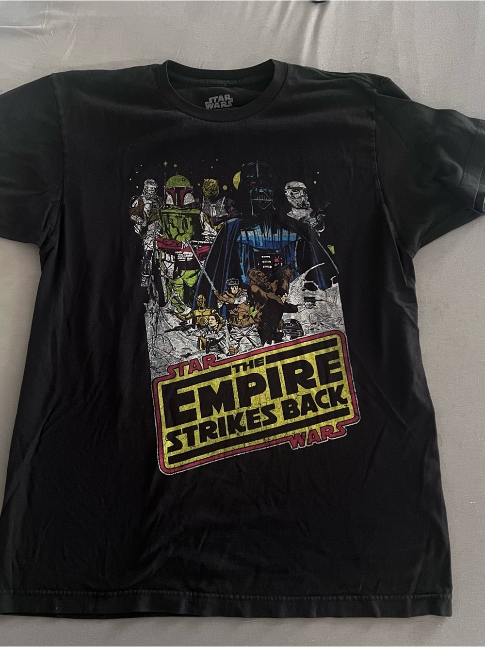 Star Wars Black Crewneck Tee with White Logo